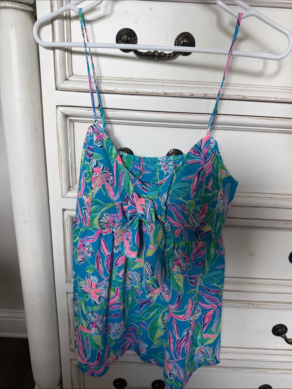 Lilly Pulitzer Blue Tropical Print Spaghetti Strap Tank